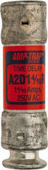 Ferraz Shawmut - 250 VAC/VDC, 1.4 Amp, Time Delay General Purpose Fuse - Clip Mount, 51mm OAL, 100 at DC, 200 at AC kA Rating, 9/16" Diam - USA Tool & Supply