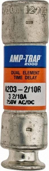 Ferraz Shawmut - 250 VAC/VDC, 3.2 Amp, Time Delay General Purpose Fuse - Clip Mount, 51mm OAL, 100 at DC, 200 at AC kA Rating, 9/16" Diam - USA Tool & Supply