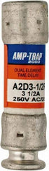 Ferraz Shawmut - 250 VAC/VDC, 3.5 Amp, Time Delay General Purpose Fuse - Clip Mount, 51mm OAL, 100 at DC, 200 at AC kA Rating, 9/16" Diam - USA Tool & Supply