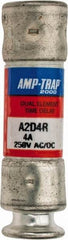 Ferraz Shawmut - 250 VAC/VDC, 4 Amp, Time Delay General Purpose Fuse - Clip Mount, 51mm OAL, 100 at DC, 200 at AC kA Rating, 9/16" Diam - USA Tool & Supply