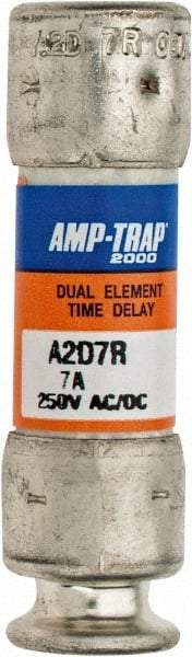 Ferraz Shawmut - 250 VAC/VDC, 7 Amp, Time Delay General Purpose Fuse - Clip Mount, 51mm OAL, 100 at DC, 200 at AC kA Rating, 9/16" Diam - USA Tool & Supply