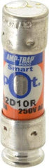 Ferraz Shawmut - 250 VAC/VDC, 10 Amp, Time Delay General Purpose Fuse - Clip Mount, 51mm OAL, 100 at DC, 200 at AC kA Rating, 9/16" Diam - USA Tool & Supply