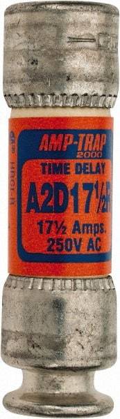 Ferraz Shawmut - 250 VAC/VDC, 17.5 Amp, Time Delay General Purpose Fuse - Clip Mount, 51mm OAL, 100 at DC, 200 at AC kA Rating, 9/16" Diam - USA Tool & Supply