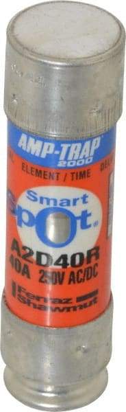 Ferraz Shawmut - 250 VAC/VDC, 40 Amp, Time Delay General Purpose Fuse - Clip Mount, 76mm OAL, 100 at DC, 200 at AC kA Rating, 13/16" Diam - USA Tool & Supply