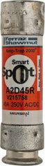 Ferraz Shawmut - 250 VAC/VDC, 45 Amp, Time Delay General Purpose Fuse - Clip Mount, 76mm OAL, 100 at DC, 200 at AC kA Rating, 13/16" Diam - USA Tool & Supply
