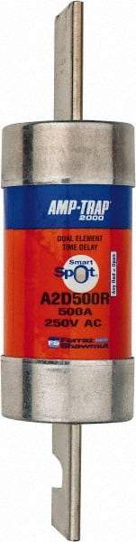 Ferraz Shawmut - 250 VAC/VDC, 500 Amp, Time Delay General Purpose Fuse - Clip Mount, 10-3/8" OAL, 100 at DC, 200 at AC kA Rating, 2-9/16" Diam - USA Tool & Supply