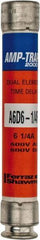 Ferraz Shawmut - 600 VAC/VDC, 6.25 Amp, Time Delay General Purpose Fuse - Clip Mount, 127mm OAL, 100 at DC, 200 at AC kA Rating, 13/16" Diam - USA Tool & Supply