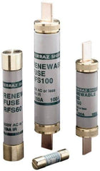 Ferraz Shawmut - 600 VAC, 350 Amp, Fast-Acting Renewable Fuse - Clip Mount, 11-5/8" OAL, 10 at AC kA Rating, 2-9/16" Diam - USA Tool & Supply