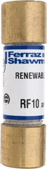 Ferraz Shawmut - 250 VAC, 10 Amp, Fast-Acting Renewable Fuse - Clip Mount, 51mm OAL, 10 at AC kA Rating, 9/16" Diam - USA Tool & Supply