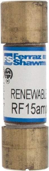 Ferraz Shawmut - 250 VAC, 15 Amp, Fast-Acting Renewable Fuse - Clip Mount, 51mm OAL, 10 at AC kA Rating, 9/16" Diam - USA Tool & Supply