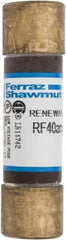 Ferraz Shawmut - 250 VAC, 40 Amp, Fast-Acting Renewable Fuse - Clip Mount, 76mm OAL, 10 at AC kA Rating, 13/16" Diam - USA Tool & Supply