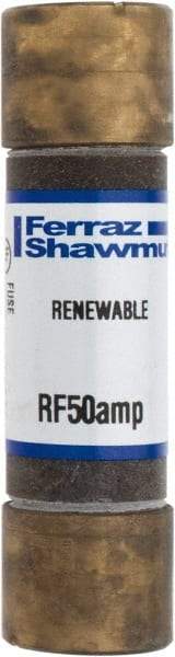 Ferraz Shawmut - 250 VAC, 50 Amp, Fast-Acting Renewable Fuse - Clip Mount, 76mm OAL, 10 at AC kA Rating, 13/16" Diam - USA Tool & Supply