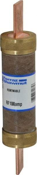 Ferraz Shawmut - 250 VAC, 100 Amp, Fast-Acting Renewable Fuse - Clip Mount, 5-7/8" OAL, 10 at AC kA Rating, 1-1/16" Diam - USA Tool & Supply