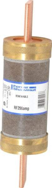 Ferraz Shawmut - 250 VAC, 200 Amp, Fast-Acting Renewable Fuse - Clip Mount, 7-1/8" OAL, 10 at AC kA Rating, 1-9/16" Diam - USA Tool & Supply