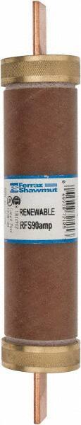 Ferraz Shawmut - 600 VAC, 90 Amp, Fast-Acting Renewable Fuse - Clip Mount, 7-7/8" OAL, 10 at AC kA Rating, 1-5/16" Diam - USA Tool & Supply