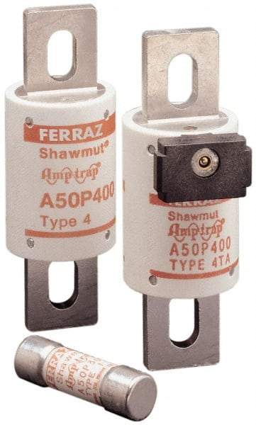 Ferraz Shawmut - 450 VDC, 500 VAC, 325 Amp, Fast-Acting Semiconductor/High Speed Fuse - Bolt-on Mount, 4-11/32" OAL, 100 at AC, 79 at DC kA Rating, 1-1/2" Diam - USA Tool & Supply