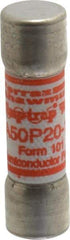 Ferraz Shawmut - 450 VDC, 500 VAC, 20 Amp, Fast-Acting Semiconductor/High Speed Fuse - Clip Mount, 50.8mm OAL, 100 at AC, 79 at DC kA Rating, 9/16" Diam - USA Tool & Supply