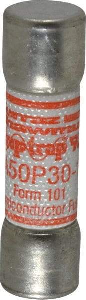 Ferraz Shawmut - 450 VDC, 500 VAC, 30 Amp, Fast-Acting Semiconductor/High Speed Fuse - Clip Mount, 50.8mm OAL, 100 at AC, 79 at DC kA Rating, 9/16" Diam - USA Tool & Supply