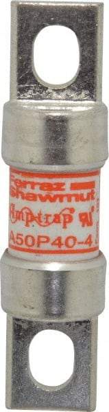 Ferraz Shawmut - 450 VDC, 500 VAC, 40 Amp, Fast-Acting Semiconductor/High Speed Fuse - Bolt-on Mount, 3-3/16" OAL, 100 at AC, 79 at DC kA Rating, 13/16" Diam - USA Tool & Supply