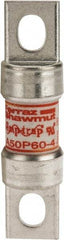 Ferraz Shawmut - 450 VDC, 500 VAC, 60 Amp, Fast-Acting Semiconductor/High Speed Fuse - Bolt-on Mount, 3-3/16" OAL, 100 at AC, 79 at DC kA Rating, 13/16" Diam - USA Tool & Supply