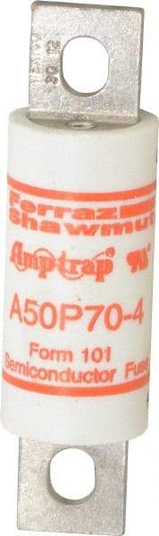 Ferraz Shawmut - 450 VDC, 500 VAC, 70 Amp, Fast-Acting Semiconductor/High Speed Fuse - Bolt-on Mount, 3-5/8" OAL, 100 at AC, 79 at DC kA Rating, 1" Diam - USA Tool & Supply