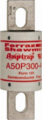 Ferraz Shawmut - 450 VDC, 500 VAC, 300 Amp, Fast-Acting Semiconductor/High Speed Fuse - Bolt-on Mount, 4-11/32" OAL, 100 at AC, 79 at DC kA Rating, 1-1/2" Diam - USA Tool & Supply