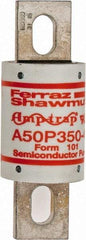 Ferraz Shawmut - 450 VDC, 500 VAC, 350 Amp, Fast-Acting Semiconductor/High Speed Fuse - Bolt-on Mount, 4-11/32" OAL, 100 at AC, 79 at DC kA Rating, 1-1/2" Diam - USA Tool & Supply