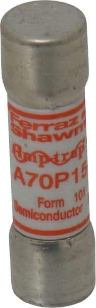 Ferraz Shawmut - 650 VDC, 700 VAC, 15 Amp, Fast-Acting Semiconductor/High Speed Fuse - Clip Mount, 50.8mm OAL, 100 at AC/DC kA Rating, 9/16" Diam - USA Tool & Supply