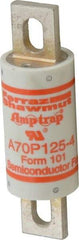 Ferraz Shawmut - 650 VDC, 700 VAC, 125 Amp, Fast-Acting Semiconductor/High Speed Fuse - Bolt-on Mount, 5-3/32" OAL, 100 at AC/DC kA Rating, 1-1/2" Diam - USA Tool & Supply
