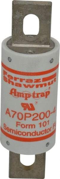 Ferraz Shawmut - 650 VDC, 700 VAC, 200 Amp, Fast-Acting Semiconductor/High Speed Fuse - Bolt-on Mount, 5-3/32" OAL, 100 at AC/DC kA Rating, 1-1/2" Diam - USA Tool & Supply