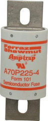 Ferraz Shawmut - 650 VDC, 700 VAC, 225 Amp, Fast-Acting Semiconductor/High Speed Fuse - Bolt-on Mount, 5-3/32" OAL, 100 at AC/DC kA Rating, 2" Diam - USA Tool & Supply