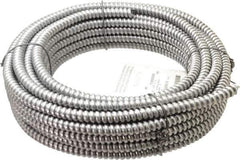 Made in USA - 3/8" Trade Size, 50' Long, Flexible Reduced Wall Flex Conduit - Aluminum, 3/8" ID - USA Tool & Supply