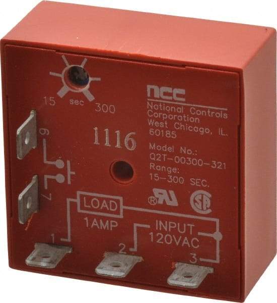 NCC - 5 Pin, Time Delay Relay - 1 at Resistive or Inductive Load Contact Amp, 120 VAC, On Board Trimpot - USA Tool & Supply