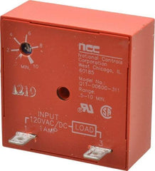 NCC - 2 Pin, Time Delay Relay - 1 at Resistive or Inductive Load Contact Amp, 120 VAC/VDC, On Board Trimpot - USA Tool & Supply