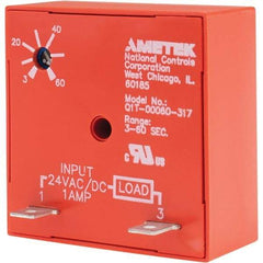 NCC - 2 Pin, Time Delay Relay - 1 at Resistive or Inductive Load Contact Amp, 24 VAC/VDC, On Board Trimpot - USA Tool & Supply