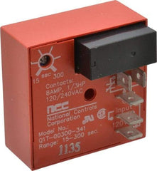 NCC - 5 Pin, SPDT Time Delay Relay - 8 at 250 VAC Resistive Load Contact Amp, 120 VAC, On Board Trimpot - USA Tool & Supply