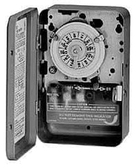 Intermatic - 24 hr with Day Skipper Outdoor Analog Electromechanical Timer Switch - 10 On/Off per Day, 208 to 277 VAC, 60 Hz, - USA Tool & Supply