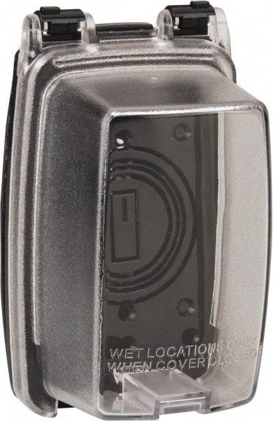 Intermatic - Electrical Outlet Box Polycarbonate Weatherproof Receptacle Cover - Includes (3) Patented Inserts For GFCI/Duplex/Toggle/Round Receptacles, Base Cover Assembly, Gasket, Mounting Screws - USA Tool & Supply