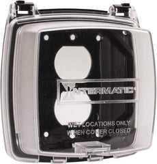 Intermatic - Electrical Outlet Box Polycarbonate Weatherproof Receptacle Cover - Includes (3) Patented Inserts For GFCI/Duplex/Toggle/Round Receptacles, Base Cover Assembly, Gasket, Mounting Screws - USA Tool & Supply