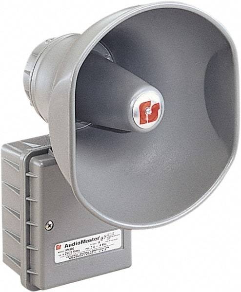 Federal Signal Corp - 15 Max Watt, Oval Aluminum Standard Horn and Speaker - Weather and Waterproof, 8-1/4 Inch Deep, Includes 25, 70 Volt Transformer - USA Tool & Supply