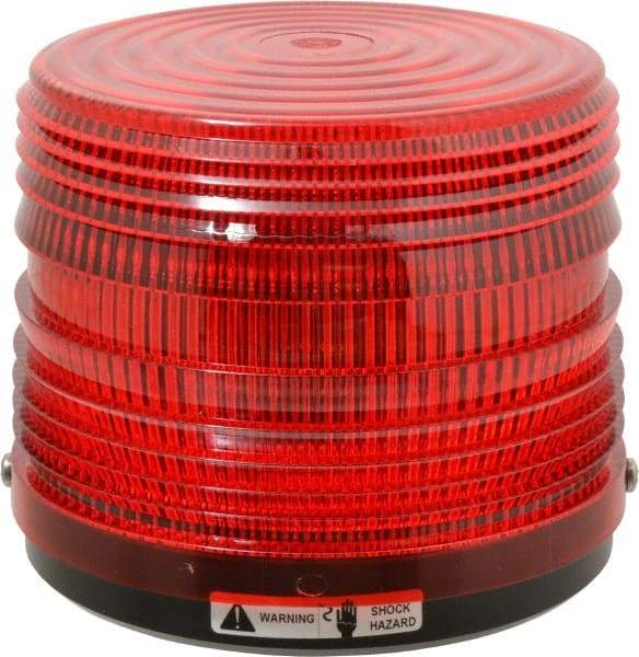 Federal Signal Corp - 24 VDC, 3R NEMA Rated, Strobe Tube, Red, Strobe Light - 80 Flashes per min, 5-1/2 Inch Diameter, 5-1/16 Inch High, IP66 Ingress Rating, Surface Mount - USA Tool & Supply