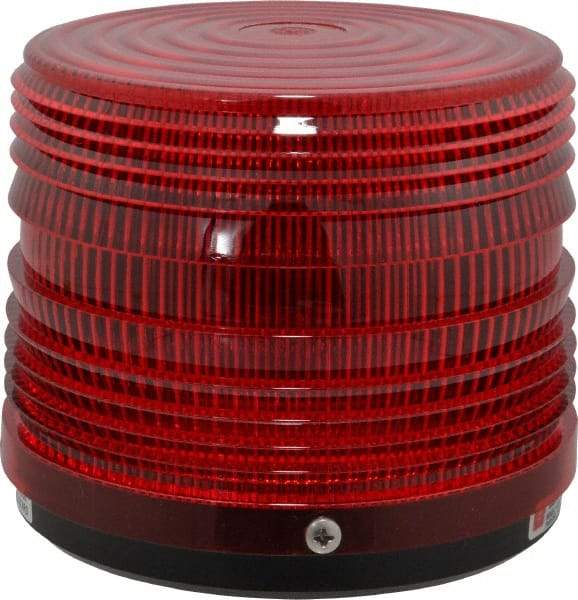 Federal Signal Corp - 120 VAC, 3R NEMA Rated, Strobe Tube, Red, Strobe Light - 80 Flashes per min, 1/2 Inch Pipe, 5-1/2 Inch Diameter, 5-1/4 Inch High, IP66 Ingress Rating, Pipe Mount - USA Tool & Supply