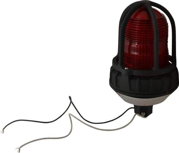 Federal Signal Corp - 120 VAC, 4X NEMA Rated, Strobe Tube, Red, Strobe Light - 80 Flashes per min, 3/4 Inch Pipe, 5-1/2 Inch Diameter, 9-1/4 Inch High, IP66 Ingress Rating, Pipe Mount - USA Tool & Supply