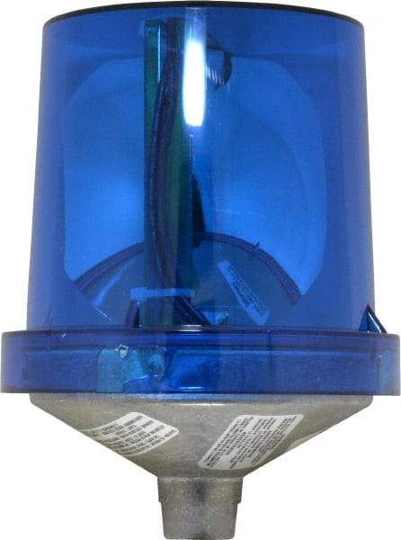 Federal Signal Corp - 4X NEMA Rated, 120 VAC, 0.22 Amp, 25 Watt, Rotating Beacon Incandescent Light - 1/2 Inch Mounted Size x Pipe Mounted, 7-1/4 Inch High, 5-1/2 Inch Diameter, 90 Flashes per min, Includes Lamp - USA Tool & Supply