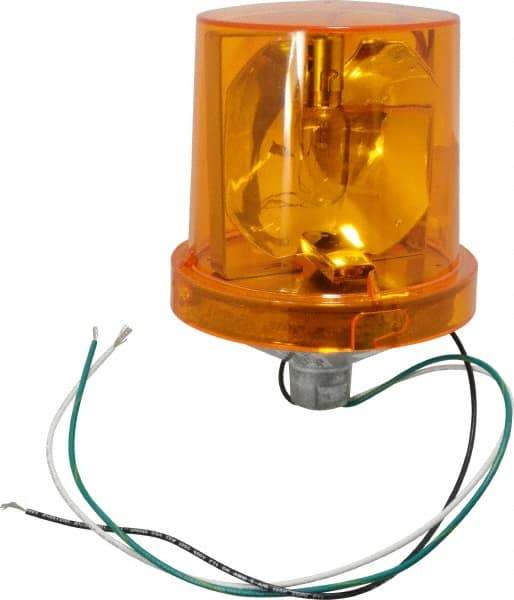 Federal Signal Corp - 4X NEMA Rated, 120 VAC, 0.22 Amp, 25 Watt, Rotating Beacon Incandescent Light - 1/2 Inch Mounted Size x Pipe Mounted, 7-1/4 Inch High, 5-1/2 Inch Diameter, 90 Flashes per min, Includes Lamp - USA Tool & Supply