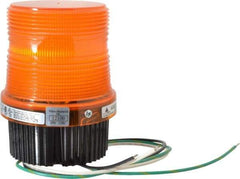 Federal Signal Corp - 120 VAC, 4X NEMA Rated, Strobe Tube, Amber, Single Flash Strobe Light - 90 Flashes per min, 1/2 Inch Pipe, 3-15/16 Inch Diameter, 5-1/4 Inch High, IP66 Ingress Rating, Pipe Mount, Surface Mount - USA Tool & Supply