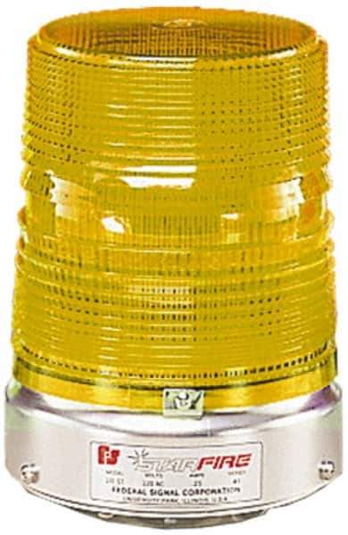 Federal Signal Corp - 120 VAC, 3R NEMA Rated, Strobe Tube, Amber, Double Flash Strobe Light - 80 Flashes per min, 1/2 Inch Pipe, 5-11/16 Inch Diameter, 8-1/2 Inch High, IP45 Ingress Rating, Pipe Mount - USA Tool & Supply