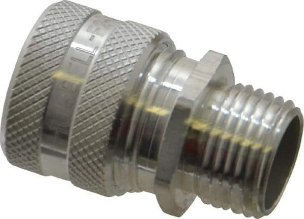 Hubbell Wiring Device-Kellems - 12.7 to 15.9mm Capacity, Liquidtight, Straight Strain Relief Cord Grip - 1/2 NPT Thread, Aluminum - USA Tool & Supply