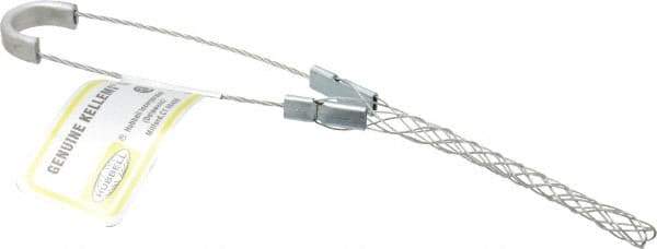 Hubbell Wiring Device-Kellems - 0.24 to 0.32 Inch Cable Diameter, Galvanized Steel, Single Loop Support Grip - 6-1/2 Inch Long, 350 Lb. Breaking Strength, 3-1/2 Inch Mesh Length - USA Tool & Supply