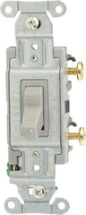 Hubbell Wiring Device-Kellems - 1 Pole, 120 to 277 VAC, 15 Amp, Commercial Grade, Toggle, Wall and Dimmer Light Switch - 4-1/16 Inch High - USA Tool & Supply